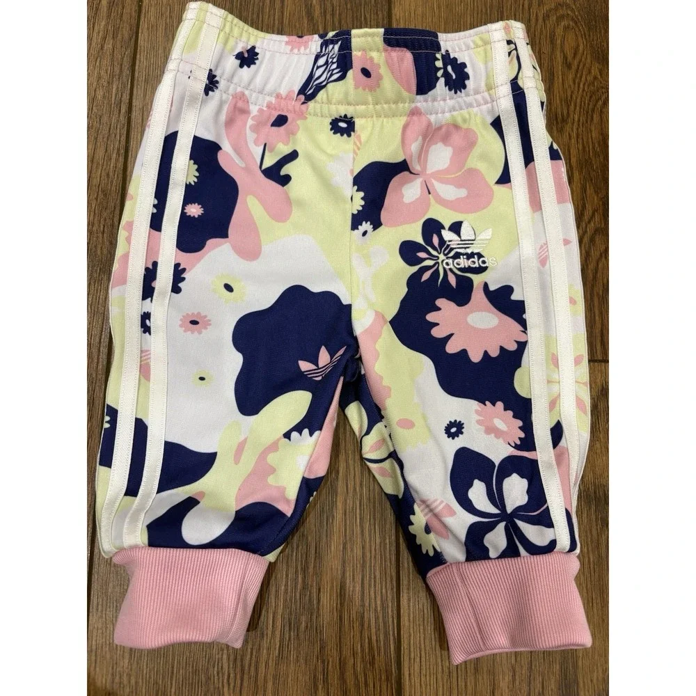Adidas Originals Flower Allover Print Superstar Jacket Pants Set Girls Sz 6 Mont